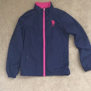 Blue outside, pink inside.